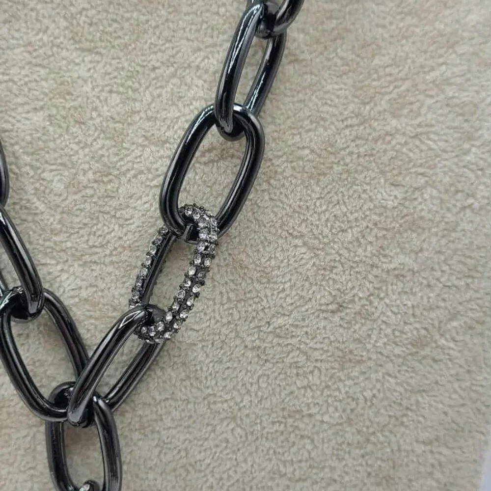 Betsey Johnson Chunky Black Spider Necklace with Green Crystal NWT!  HALLOWEEN
